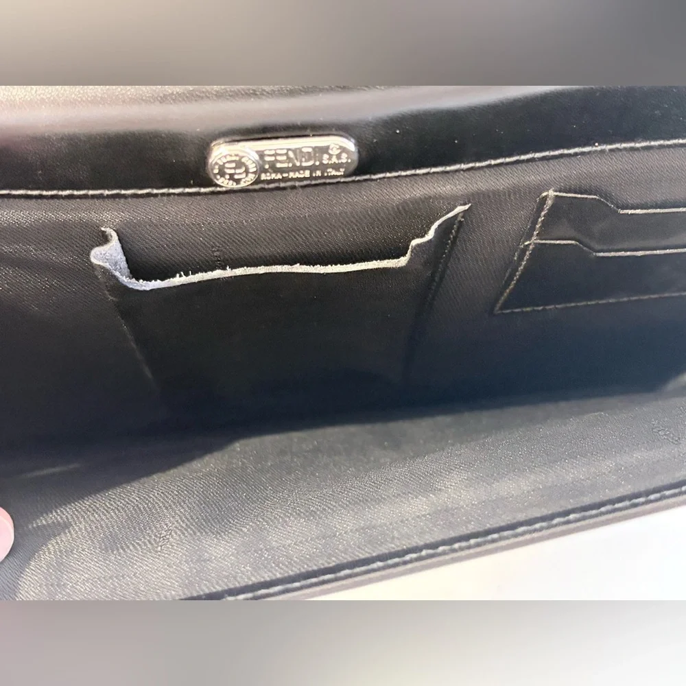 Fendi black leather briefcase